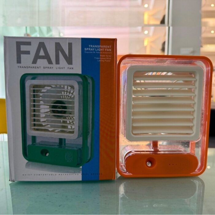 Portable Air Cooler Fan with Mist Spray 🌬️, LED & USB Rechargeable – Best Mini Air Cooler Price in Pakistan❄️ - Image 3