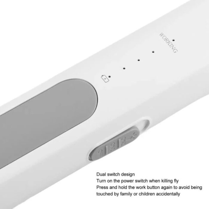 Rechargeable Electric Mosquito Killer Racket 2-in-1 with LED Flashlight, Super USB Charging, 2000mAh Battery - Image 2