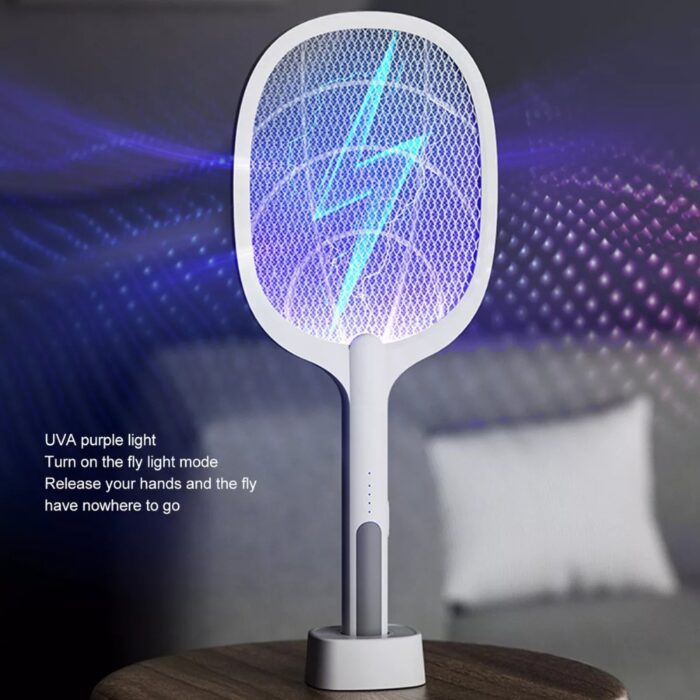 Rechargeable Electric Mosquito Killer Racket 2-in-1 with LED Flashlight, Super USB Charging, 2000mAh Battery - Image 1