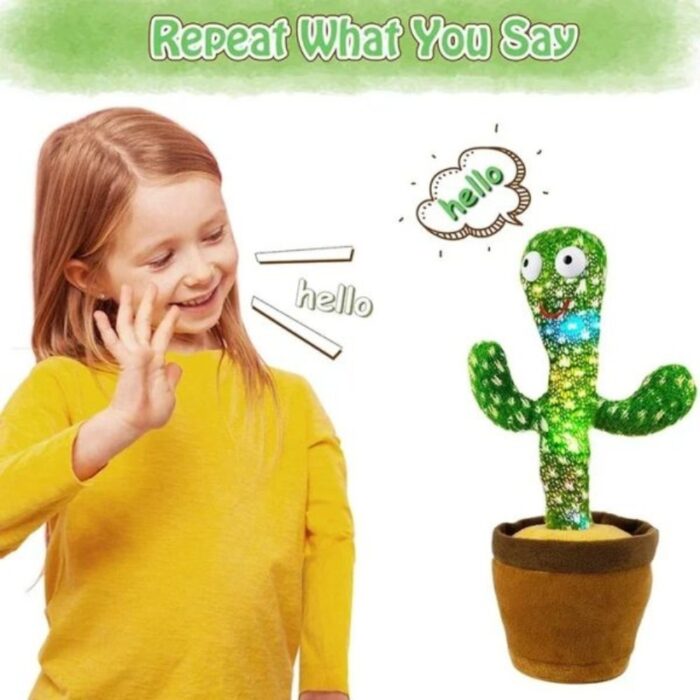 Rechargeable Dancing Cactus Toy with Hat, #1 Singing, Super Talking, Light-Up Plush for Toddlers & Kids - Image 2