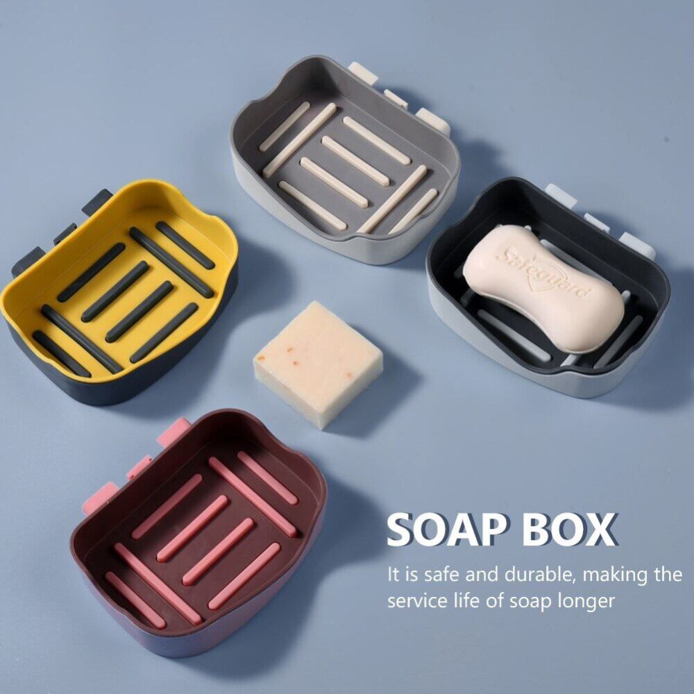 Self-Draining Design – Keeps your soap dry by allowing excess aximart products pictures (4) Top Quality Wall Mounted Soap Holder, A1 Soap Dish with Drain, Super Space Saving Stand for Bathroom & Kitchen - Image 3