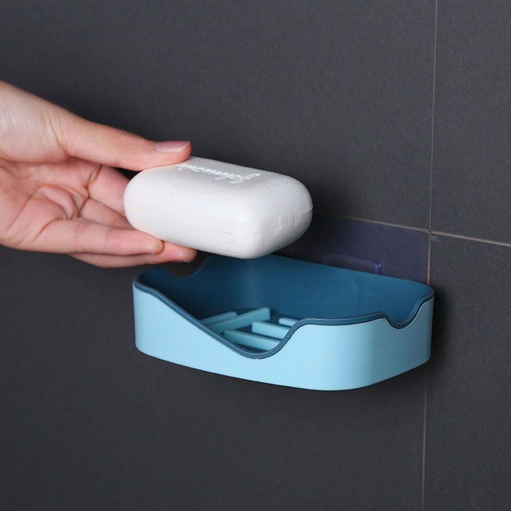 Self-Draining Design – Keeps your soap dry by allowing excess aximart products pictures (5) Top Quality Wall Mounted Soap Holder, A1 Soap Dish with Drain, Super Space Saving Stand for Bathroom & Kitchen - Image 2
