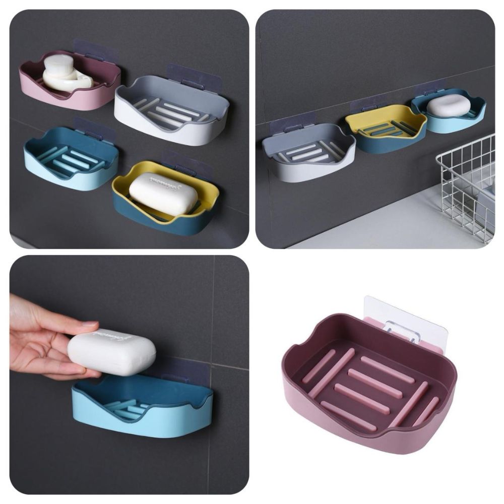 Self-Draining Design – Keeps your soap dry by allowing excess aximart products pictures (7) Top Quality Wall Mounted Soap Holder, A1 Soap Dish with Drain, Super Space Saving Stand for Bathroom & Kitchen - Image 4