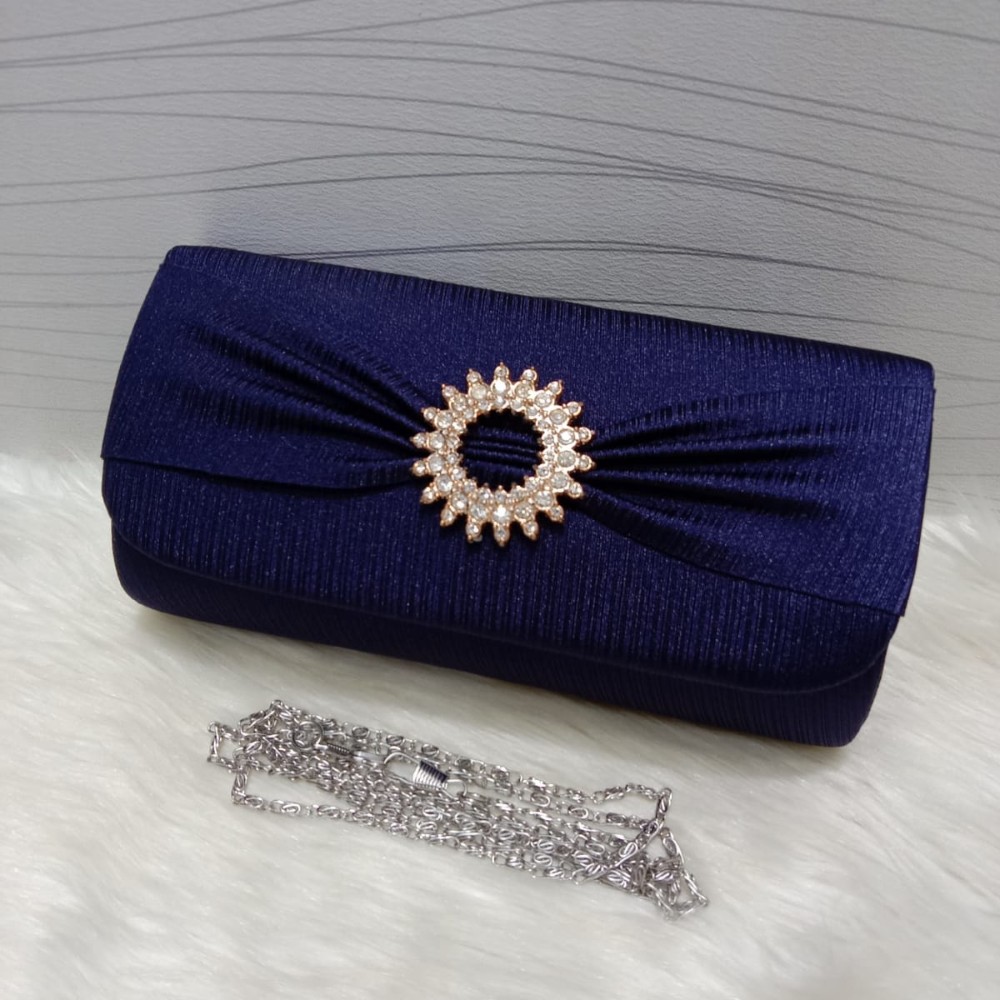 Semi Fancy Clutch, Wedding Clutch aximart products images (1) Semi Fancy Clutch Handbag for Girls and Women, Fancy Wedding Clutch with Long Chain, Elegant Party and Event Purse with Inside Zip Pocket - Image 4