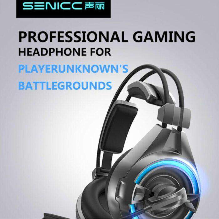 🎧 SENICC A6 USB Gaming Headset – Best Gaming Headphones with Mic for PUBG, PC & Mobile 🎮 | Noise Cancelling, LED Lights, Plug & Play 🔥 - Image 5