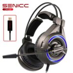 SENICC A6 USB gaming headset with mic, LED lights, and ergonomic design – perfect for PUBG, PC, and mobile gaming in Pakistan.