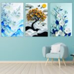 Set of 3 Super Flower Islamic Art Wooden Frames in pakistan