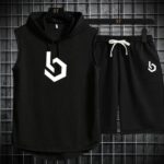 Summer Gym Hooded Short Track Suit, Breathable A1 Jersey Fabric, Super Stylish Sportswear for Men
