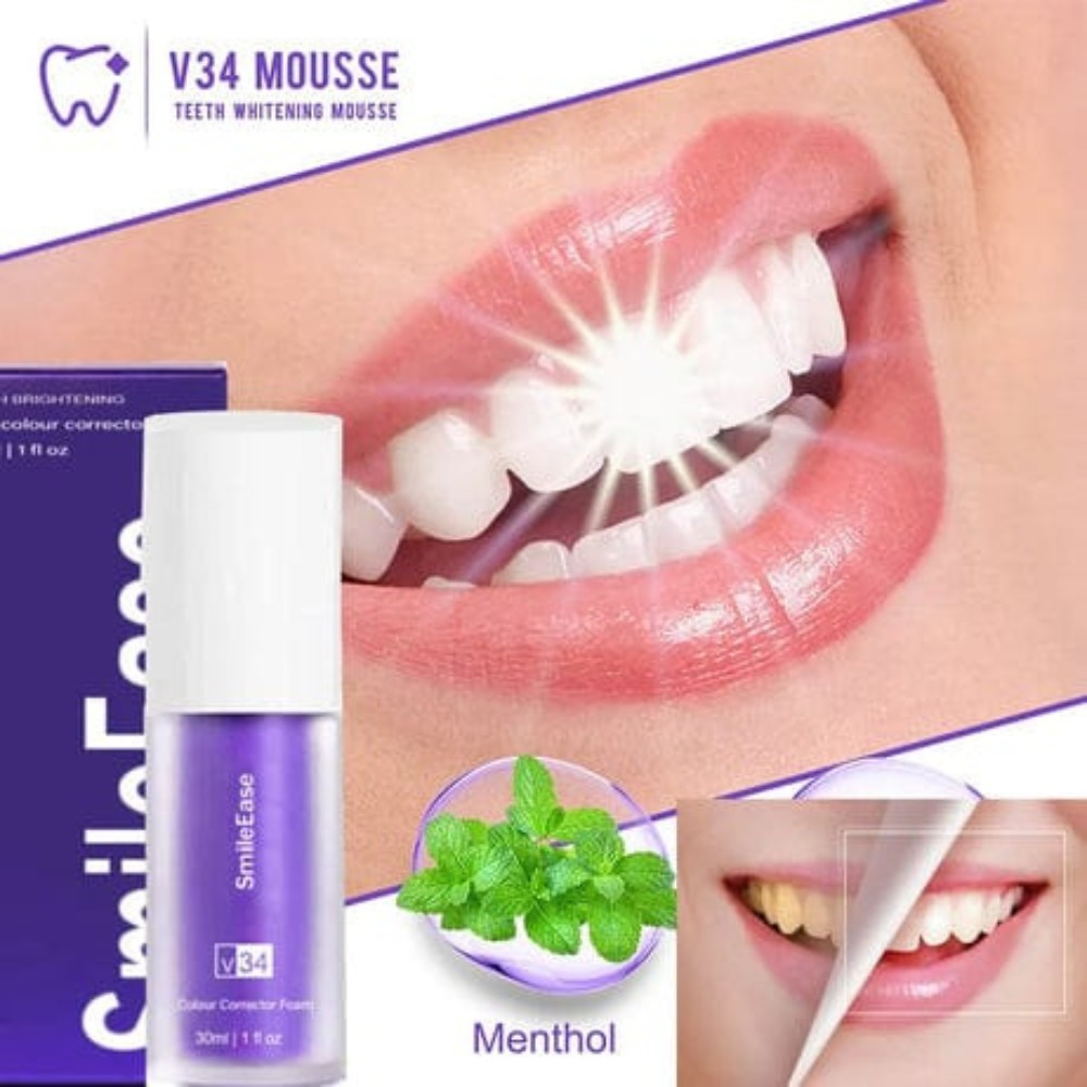 Teeth Whitening Serum and brush aximart products images (9) Original Teeth Brightening Hismiles V34 Colour Corrector Serum, Instant Teeth Whitening Solution, with Micro Nano Toothbrush for Sensitive Gums, Deep Cleaning Soft Bristles, Gentle Gum Care Combo - Image 2