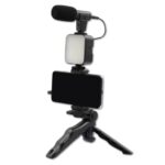 AY-49 Vlogging Kit, All-in-One Video Making Kit with Mini Tripod, 49 LED Fill Light, Directional Microphone, Mobile Holder & Wireless Remote Control, Ideal for YouTube, TikTok, Live Streaming, and Smartphone Photography