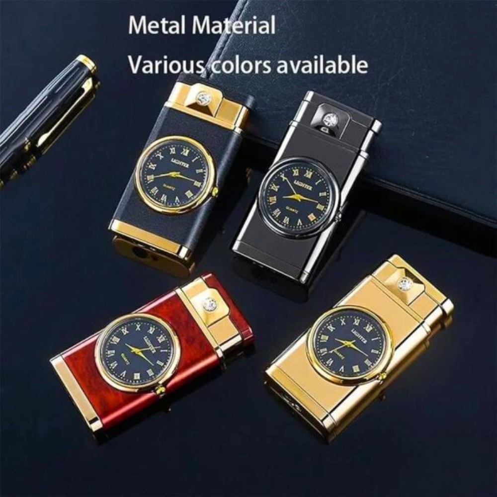 Watch Lighter, Refillable Lighter, Fancy Metal Lighter aximart products images (1) Refillable Fancy Watch Lighter Stylish Metal Timepiece with Windproof Blue A1 Jet Super Flame and Push-Button Ignition - Image 5