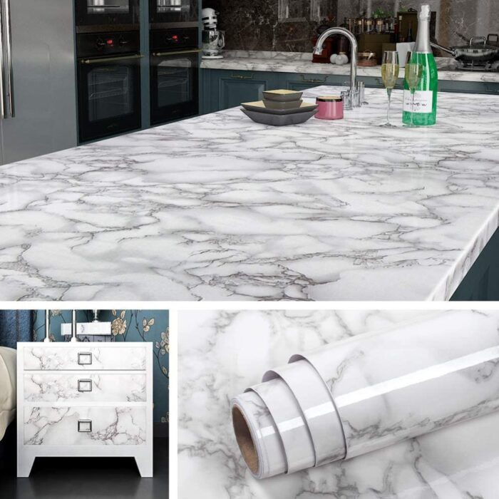 Marble Style Self-Adhesive Wallpaper Sheets Waterproof, Heat Resistant & Easy to Apply Wall Stickers, Marble Sheets & Wall Paneling - Image 8