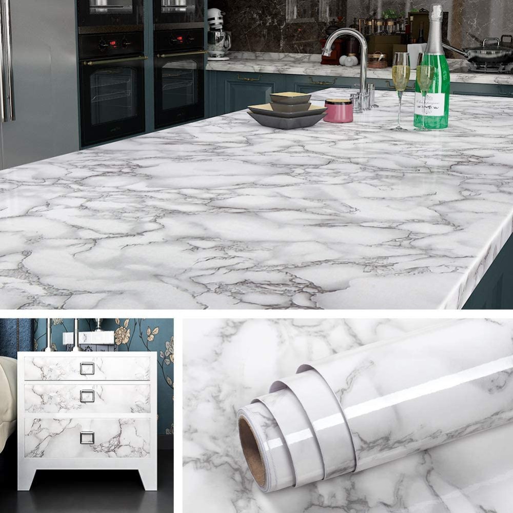 White Marble sheets aximart pictures (3) Marble Style Self-Adhesive Wallpaper Sheets Waterproof, Heat Resistant & Easy to Apply Wall Stickers, Marble Sheets & Wall Paneling - Image 8