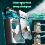 Original Large Electric Portable Air Cooler Fan with Humidifier 💨, LED Night Light & Mist Spray | Mini Portable AC 🌬️, Quiet Fan for Room, Travel & Office in Pakistan - Image 3