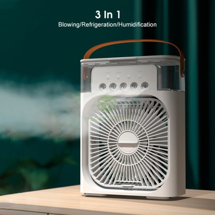 "Mini USB Portable Air Cooler with LED Light, Humidifier & 3-Speed Cooling Fan – Best Personal Air Conditioner Fan in Pakistan"