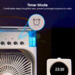 Original Large Electric Portable Air Cooler Fan with Humidifier 💨, LED Night Light & Mist Spray | Mini Portable AC 🌬️, Quiet Fan for Room, Travel & Office in Pakistan - Image 4