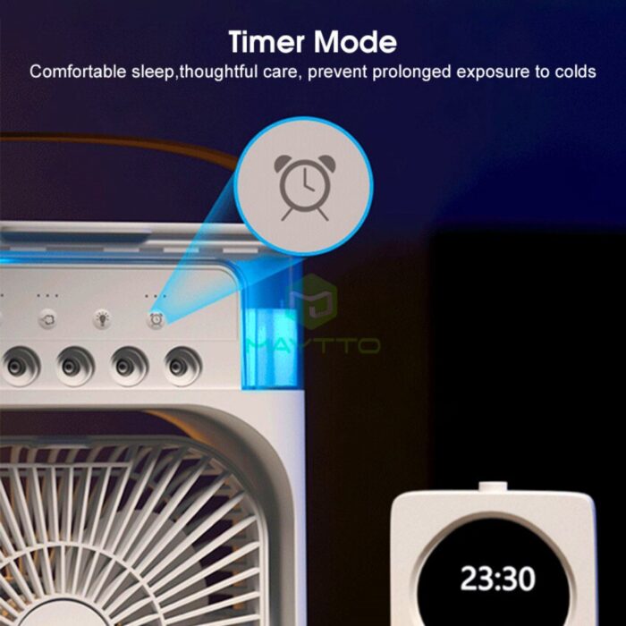 Original Large Electric Portable Air Cooler Fan with Humidifier 💨, LED Night Light & Mist Spray | Mini Portable AC 🌬️, Quiet Fan for Room, Travel & Office in Pakistan - Image 4