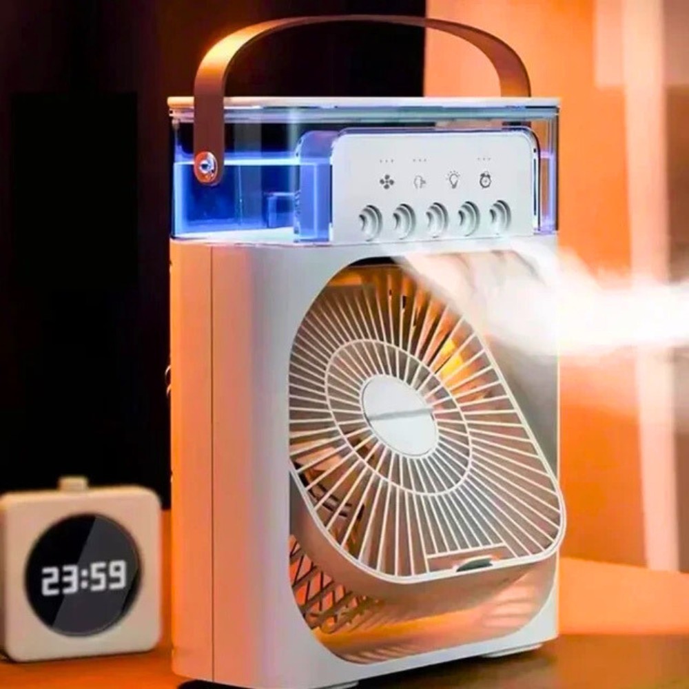portable air conditioner fan, usb air cooler aximart products images (5) Original Large Electric Portable Air Cooler Fan with Humidifier 💨, LED Night Light & Mist Spray | Mini Portable AC 🌬️, Quiet Fan for Room, Travel & Office in Pakistan - Image 6