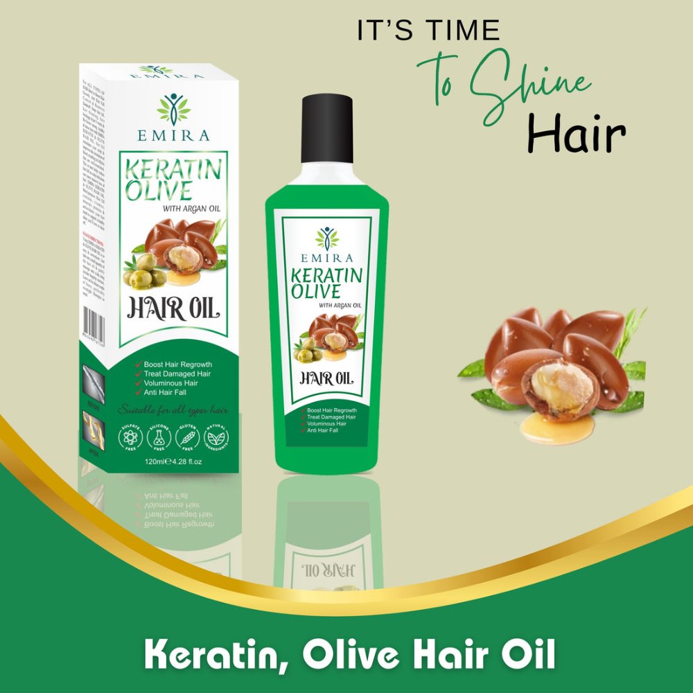 Emira Keratin and Olive Hair Treatment Oil glazmart (1)