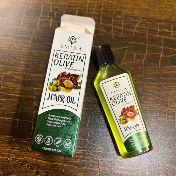 Emira Keratin and Olive Hair Treatment Oil, Enhanced with Argan Oil, Strengthens and Nourishes Hair Care Formula - Image 3