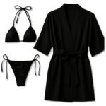 3-Piece Swimwear & Lounge Set for Women, Monokini with Bikini & Sheer Robe, Stylish Beach & Pool Outfit, Free Size 28–38, Available in Maroon, Black, Blue, Pink & Grey - Image 4