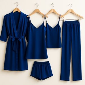 5-Piece Satin Sleepwear Set for Women