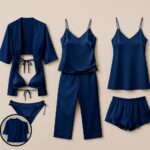 7-Piece Satin Sleepwear and Lingerie Set for Women, Luxury Nightwear Collection with Robe, Slip Dress, Camisole, Pajama and Shorts, Free Size 28–38, Available in Maroon, Black & Blue - Image 3