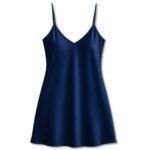Black Satin Slip Dress, Sleeveless Camisole with Adjustable Thin Straps, Glossy Satin Nightwear, Free Size 28–36, Available in Black, Blue & Maroon - Image 4