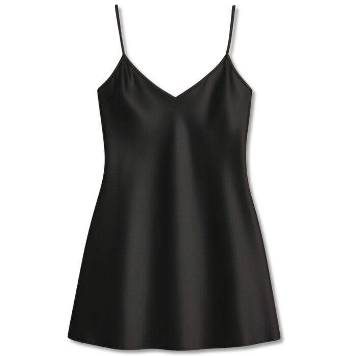 Black Satin Slip Dress, Sleeveless Camisole with Adjustable Thin Straps, Glossy Satin Nightwear, Free Size 28–36, Available in Black, Blue & Maroon - Image 5