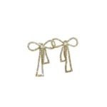Bow Shape Zircon Korean Earrings Elegant Super Golden Bow Design with Sparkling Zircon Stones, In 1 colour Golden - Image 3