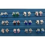 Crystal Flower Korean Earrings Elegant Floral Design with Dazzling super Crystal Petals, Available in 6 Stunning Colors - Image 2