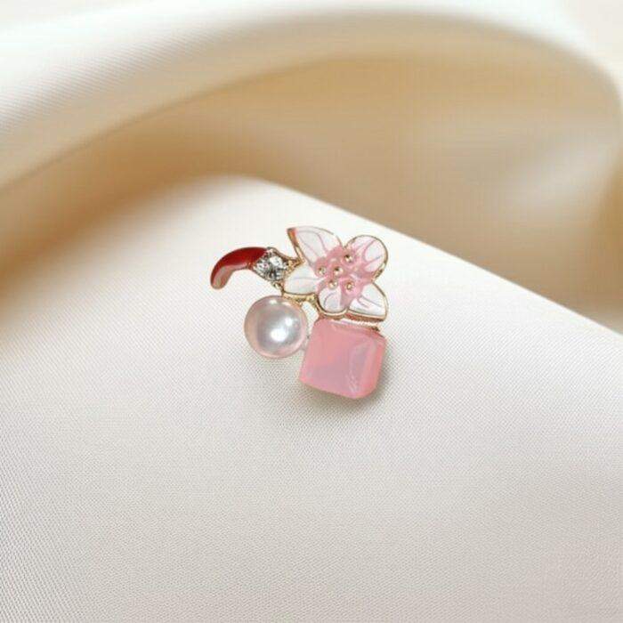 Crystal Flower Korean Earrings Elegant Floral Design with Dazzling super Crystal Petals, Available in 6 Stunning Colors - Image 4