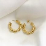 Twisted Sparkling Earrings for Women Elegant Super Fashion Jewelry available in 2, Silver & Golden - Image 4