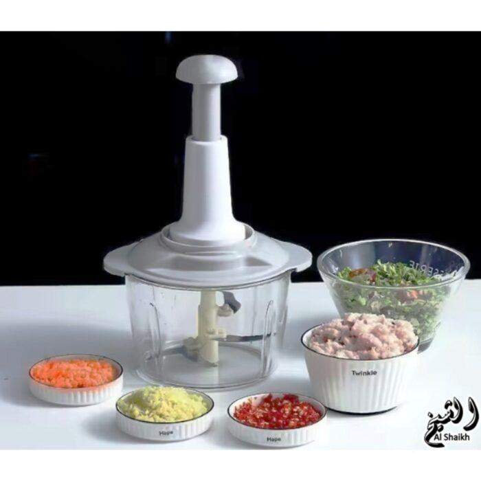 Hand Press Food Chopper 1.5L – Manual Vegetable and super Meat Grinder - Image 3