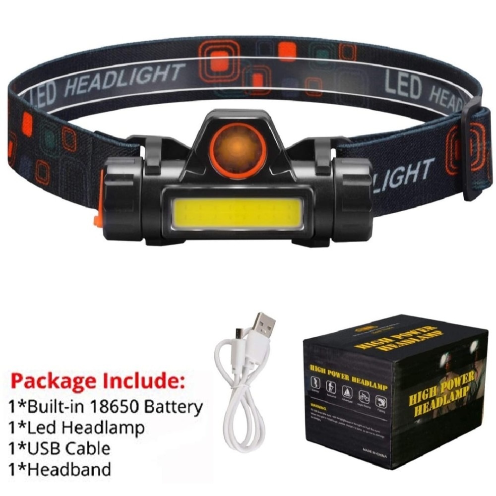 High Power LED Headlamp (2) Rechargeable High Power LED Headlamp Waterproof Outdoor Headlight with Adjustable Super Brightness, Magnetic Side & Ergonomic A1 Strap - Image 1