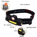 Rechargeable High Power LED Headlamp Waterproof Outdoor Headlight with Adjustable Super Brightness, Magnetic Side & Ergonomic A1 Strap - Image 3