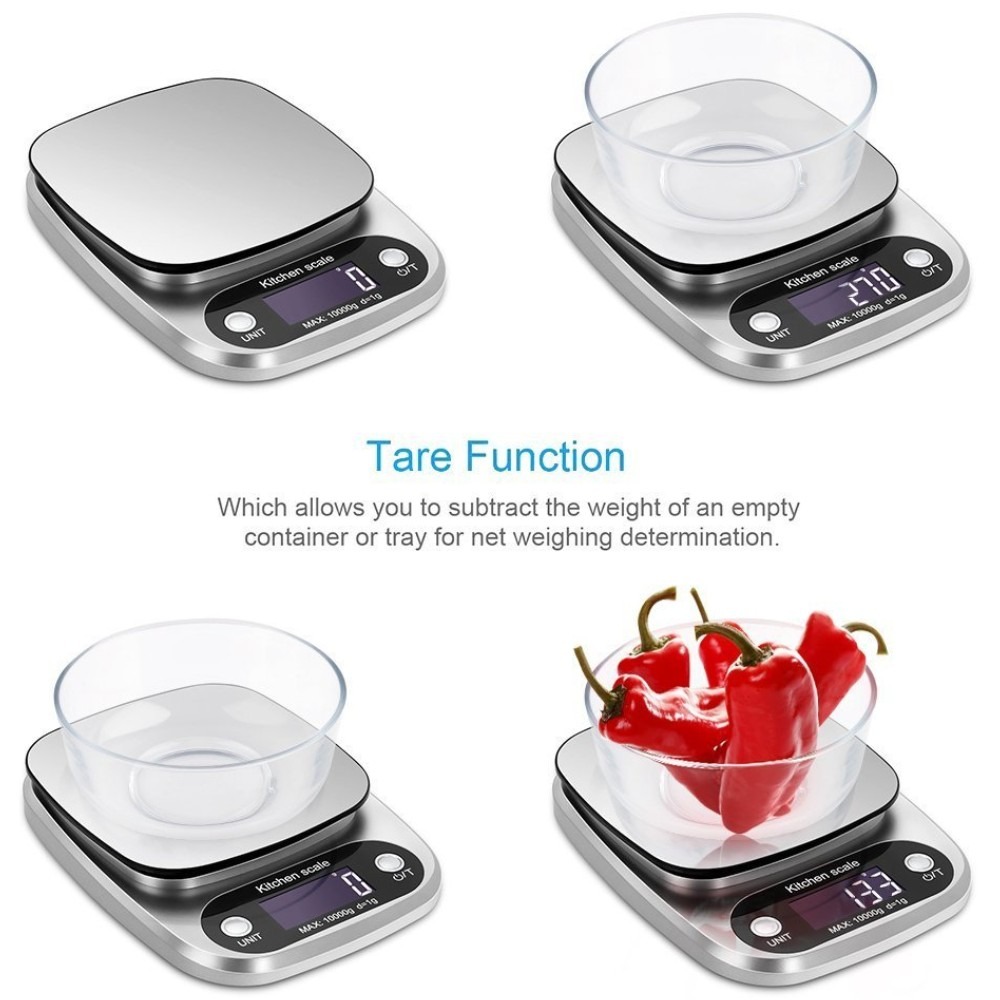 Kitchen Digital Weight Scale (6) Kitchen Digital Weight Scale, Electronic Kitchen Scale 1g–10000g, Super Silver - Image 4