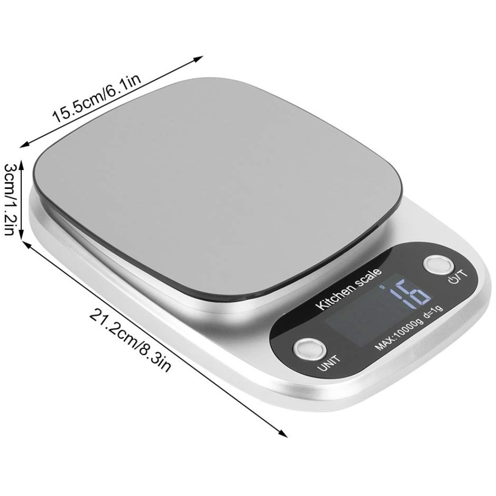 Kitchen Digital Weight Scale (7) Kitchen Digital Weight Scale, Electronic Kitchen Scale 1g–10000g, Super Silver - Image 6