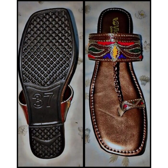 Kolhapuri Slipper Design No. 25-81, Timeless Super Brown Traditional Footwear - Image 1