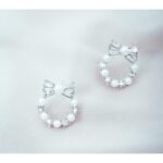 Pearl Bow Korean Zircon Earrings for Women Super Elegant Bowknot Design with Sparkling Zircon and Pearl Accents 100% Stylish - Image 4