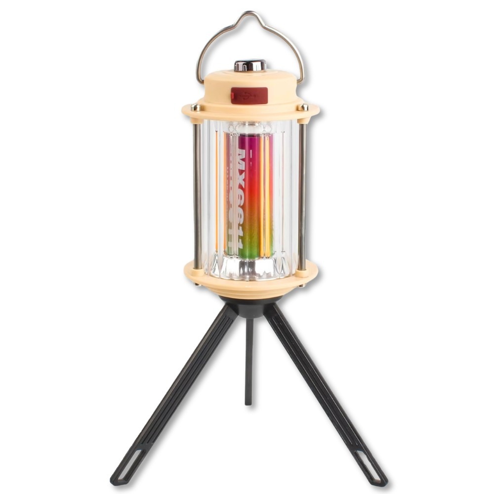 LED Camping Light Portable (1) MX6611 Stepless Dimmable LED Camping Light Portable Rechargeable Lantern with 360° Brightness, Tripod Stand & Hook for Outdoor and Indoor Use - Image 1