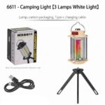 MX6611 Stepless Dimmable LED Camping Light Portable Rechargeable Lantern with 360° Brightness, Tripod Stand & Hook for Outdoor and Indoor Use - Image 3