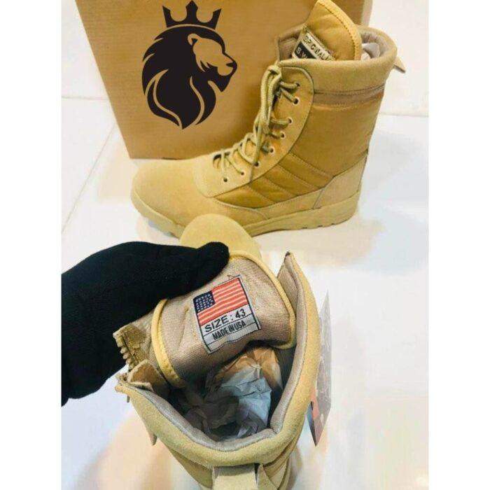 Men’s Long Army Boots – Beige Super Swat 100% Original - Image 2
