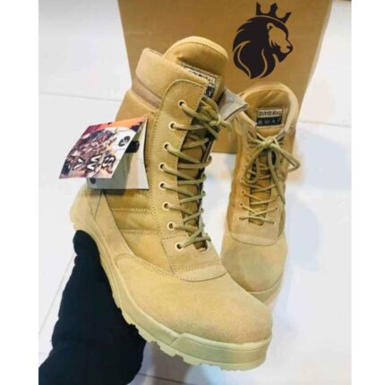 Men’s Long Army Boots – Beige Super Swat 100% Original