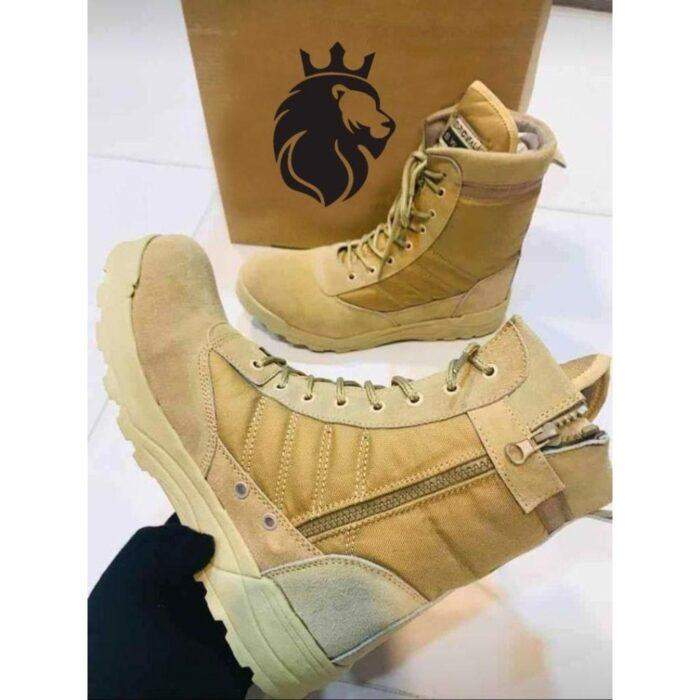 Men’s Long Army Boots – Beige Super Swat 100% Original - Image 3