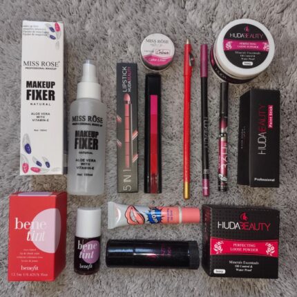 10 in 1 Makeup Deal Complete Beauty Set with Makeup Super Fixer, 5-in-1 Lipstick, Lip Pencil, Eyeliners, and More