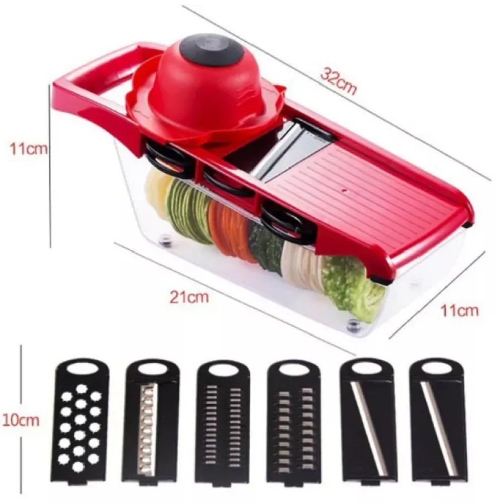 Mandolin Slicer Vegetable Cutter (1) 10-in-1 Mandolin Slicer Vegetable Cutter, Stainless Steel Super Blade Multi-Function Kitchen Tool - Image 2