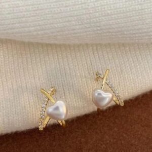 Pearl Heart Earrings