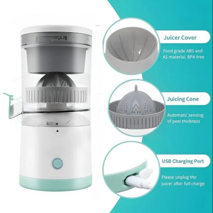Portable Electric Citrus Juicer – Rechargeable Wireless Juice super Extractor All in 1
