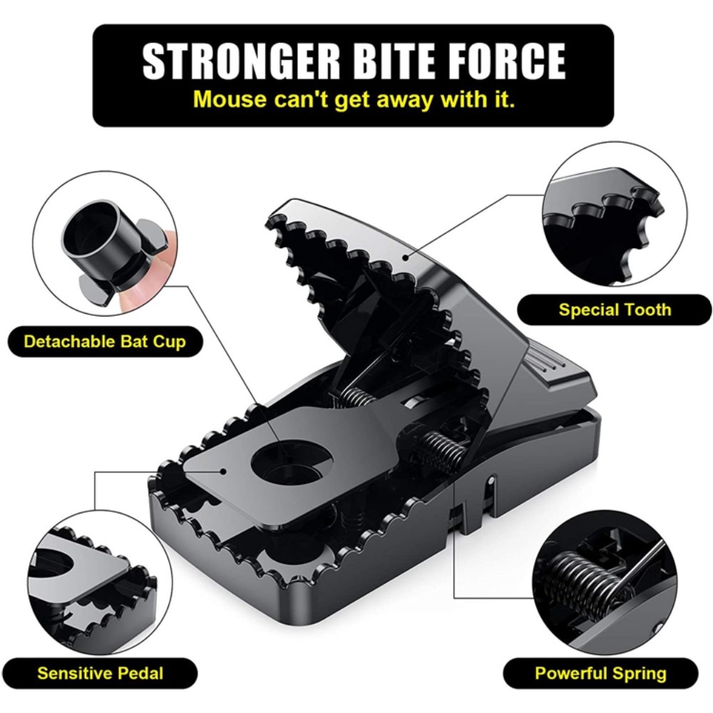 Reusable Plastic Mouse Trap (2) Heavy Duty Reusable Plastic Mouse Trap Durable, Super Safe & Humane Rodent A1 Control Trap for Indoor & Outdoor Use - Image 2